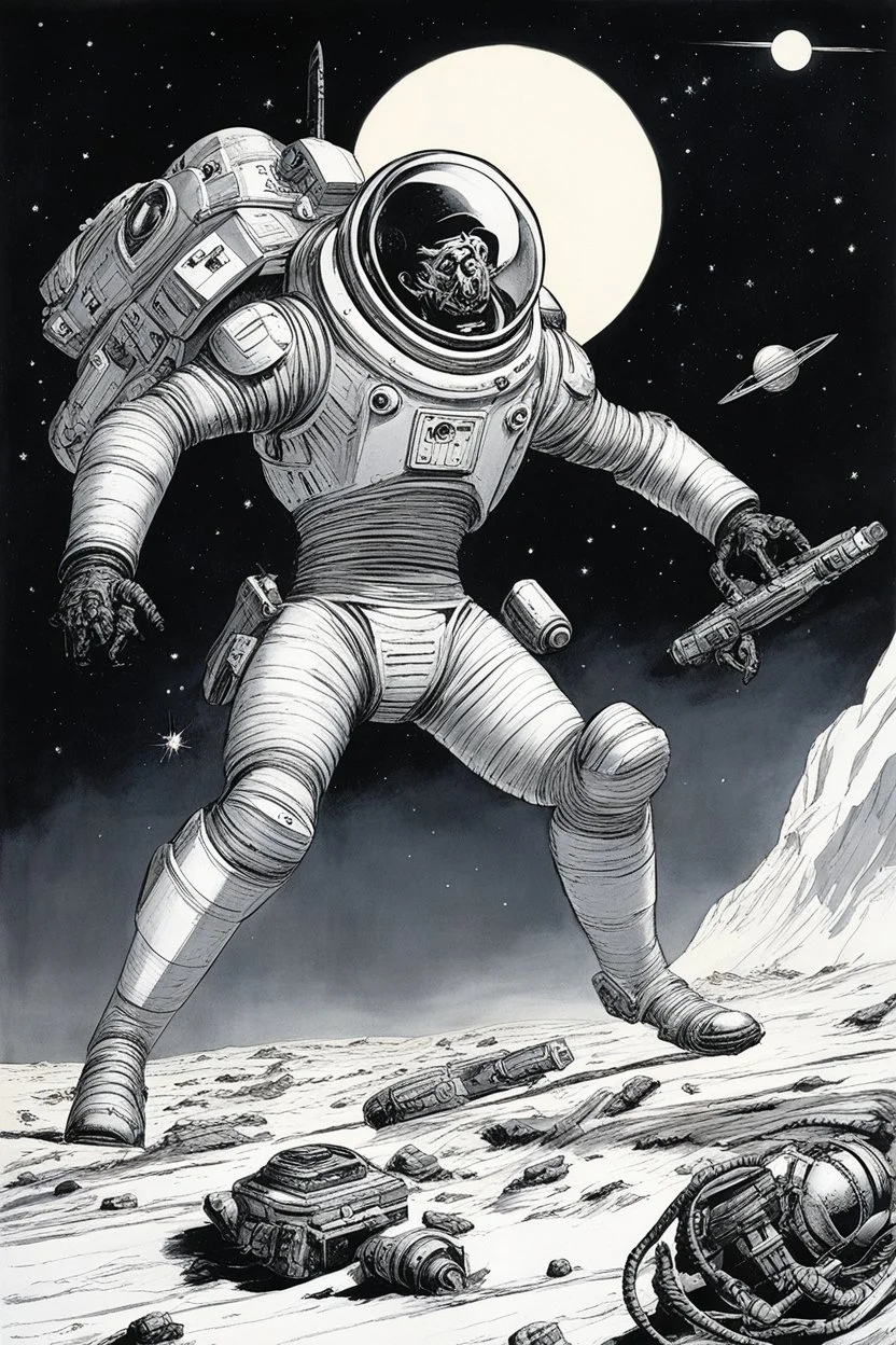 [art by Marcel Gottlieb, dit Gotlib] a Licensed space jockey in action