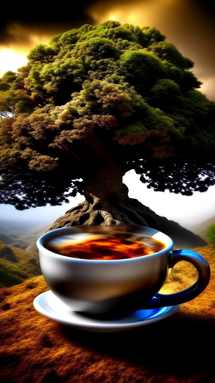 Sycamore Gap and coffee Fantasy pictures ,Fun ,Funny