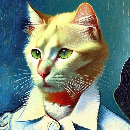 Portrait of a cat by Van Gogh