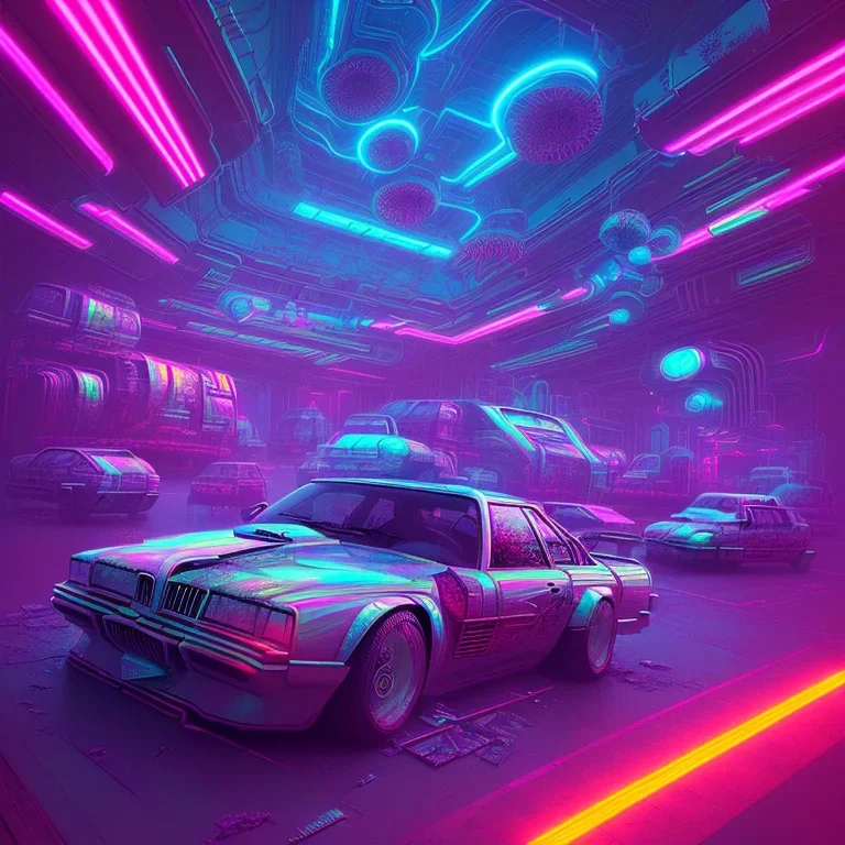 post apocalypse, /style:abstractart symmetry, neon synthwave, grunge,