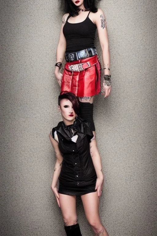 Portrait lady, full body shot, full-color long shot Punk