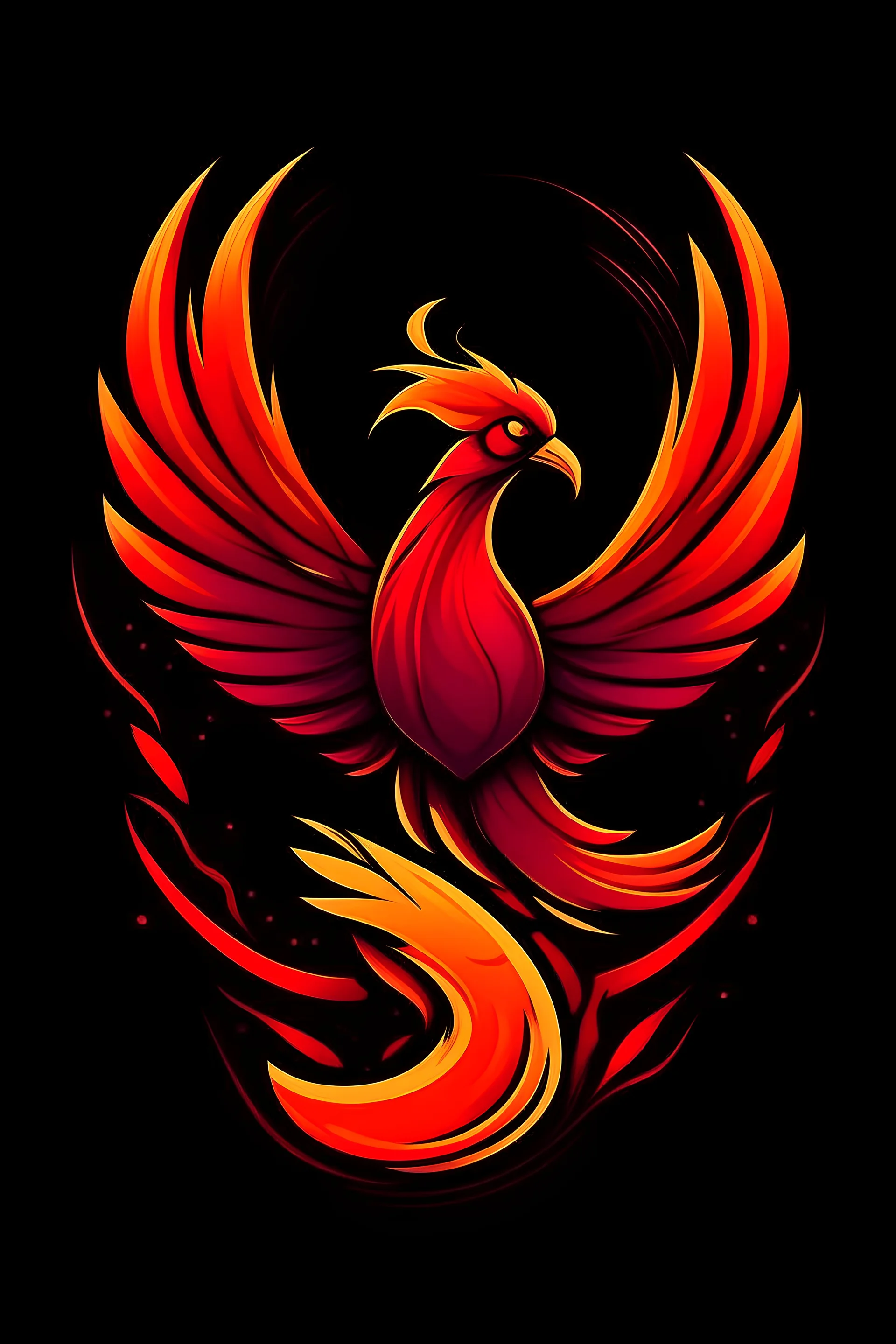 Make phoenix, type of discord logo, agresive, cool, dont use any text