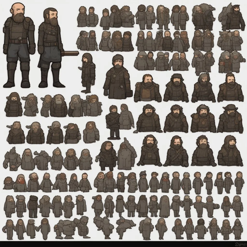 sprite sheet character, rimworld style