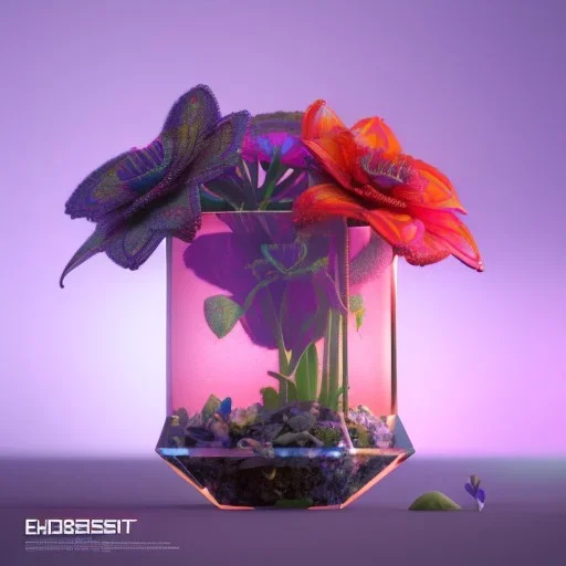 Exotic surreal living glass prism flowers by Chris Wood, sunbeams, intricate details, hyper realistic, 8K resolution, featured on behance