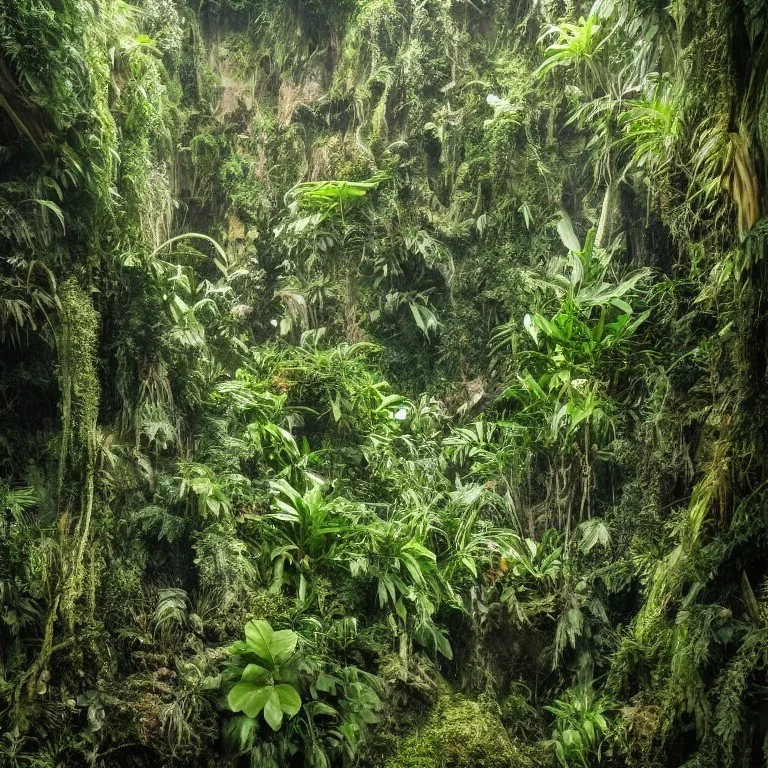 Jungle dans une cathédrale marbre