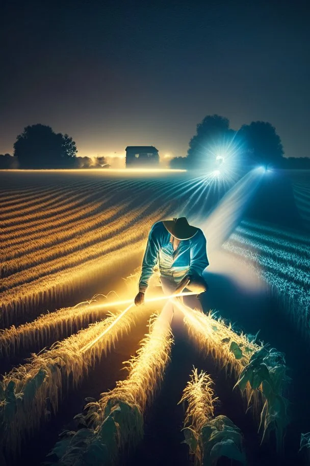 farmer using magic light to farm cover crops