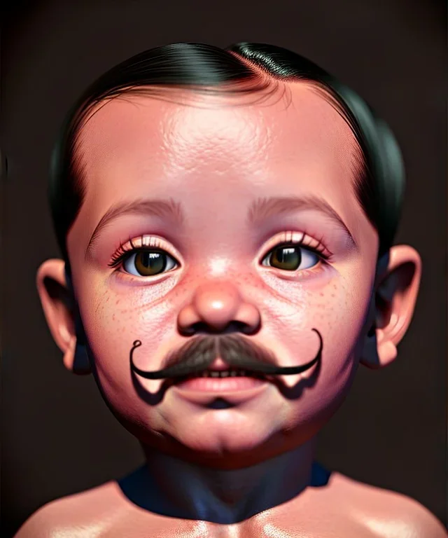 Salvador Dali toddler, full body, dramatic lighting, hyper realistic