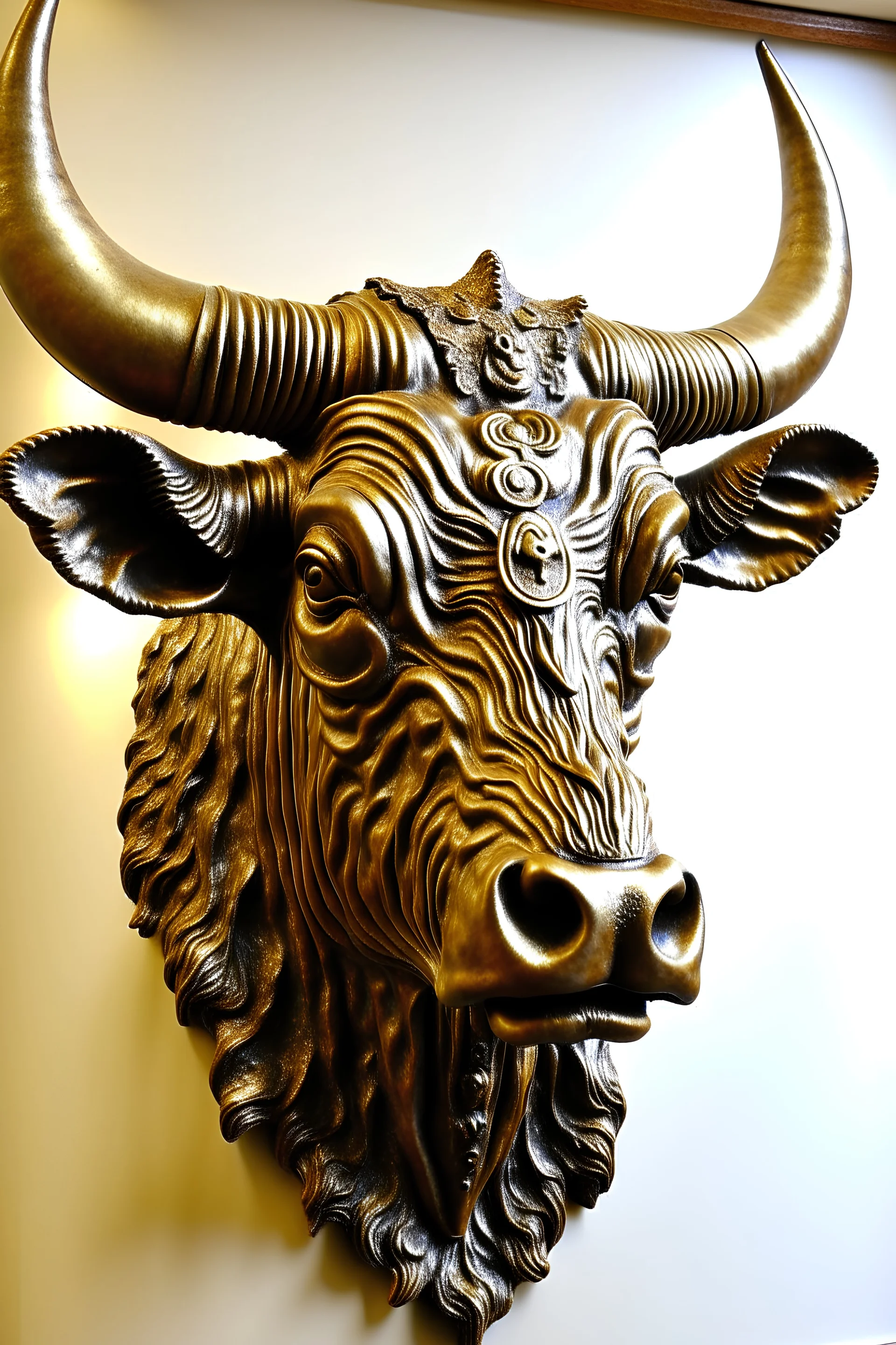 bull wall sculpture