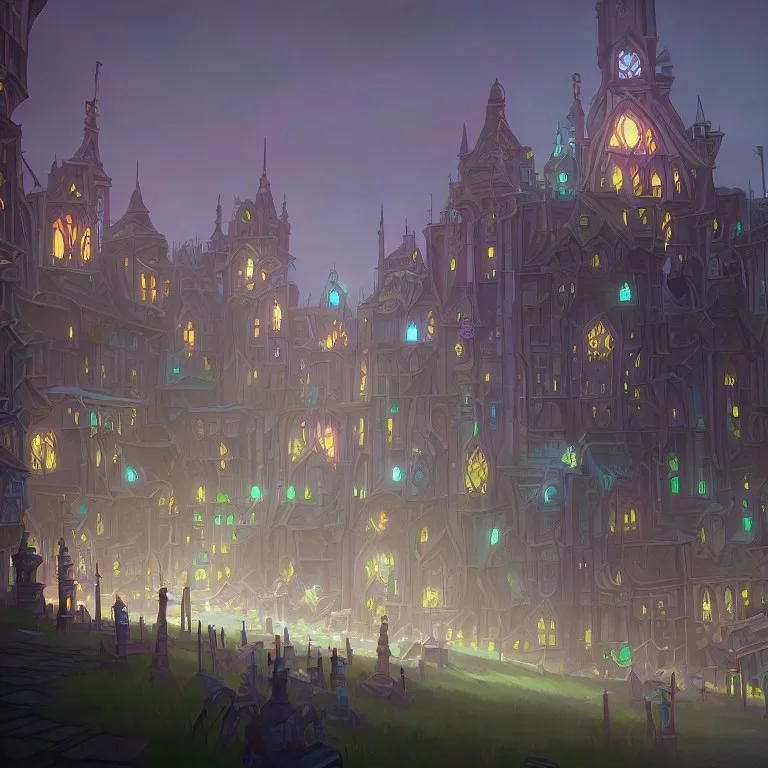 A magical city castle for warlocks and witches