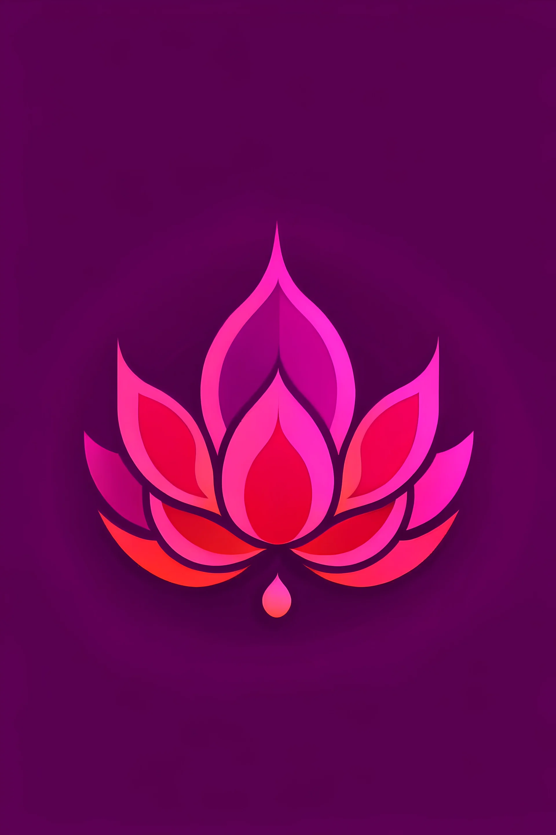 A simple logo combining the lotus flower and the letter M, a creative, beautiful and simple design, all shades of purple and pink.