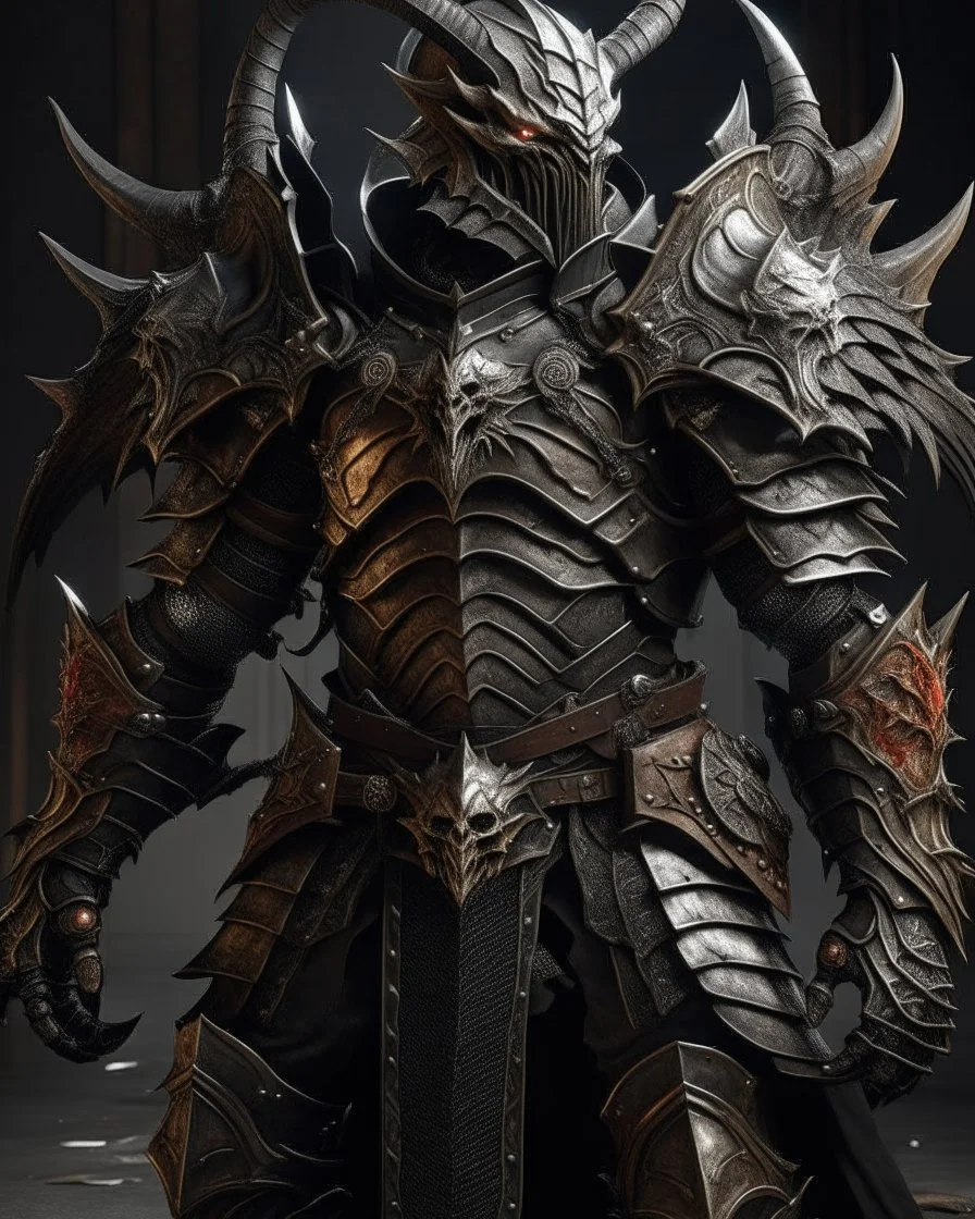 An armor made of a mixture of steel and leather, worn by a strong commander with magical power An armor made of a mixture of steel and leather, worn by a strong commander with magical power ride dragon