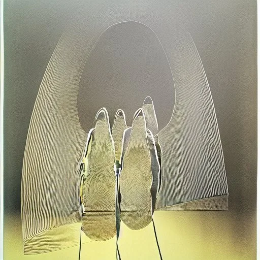 drawn in single line by Nicolai Blatter with hatch with parallel wavy lines metal engraving with african man dance procession in salvador dali style or picasso style