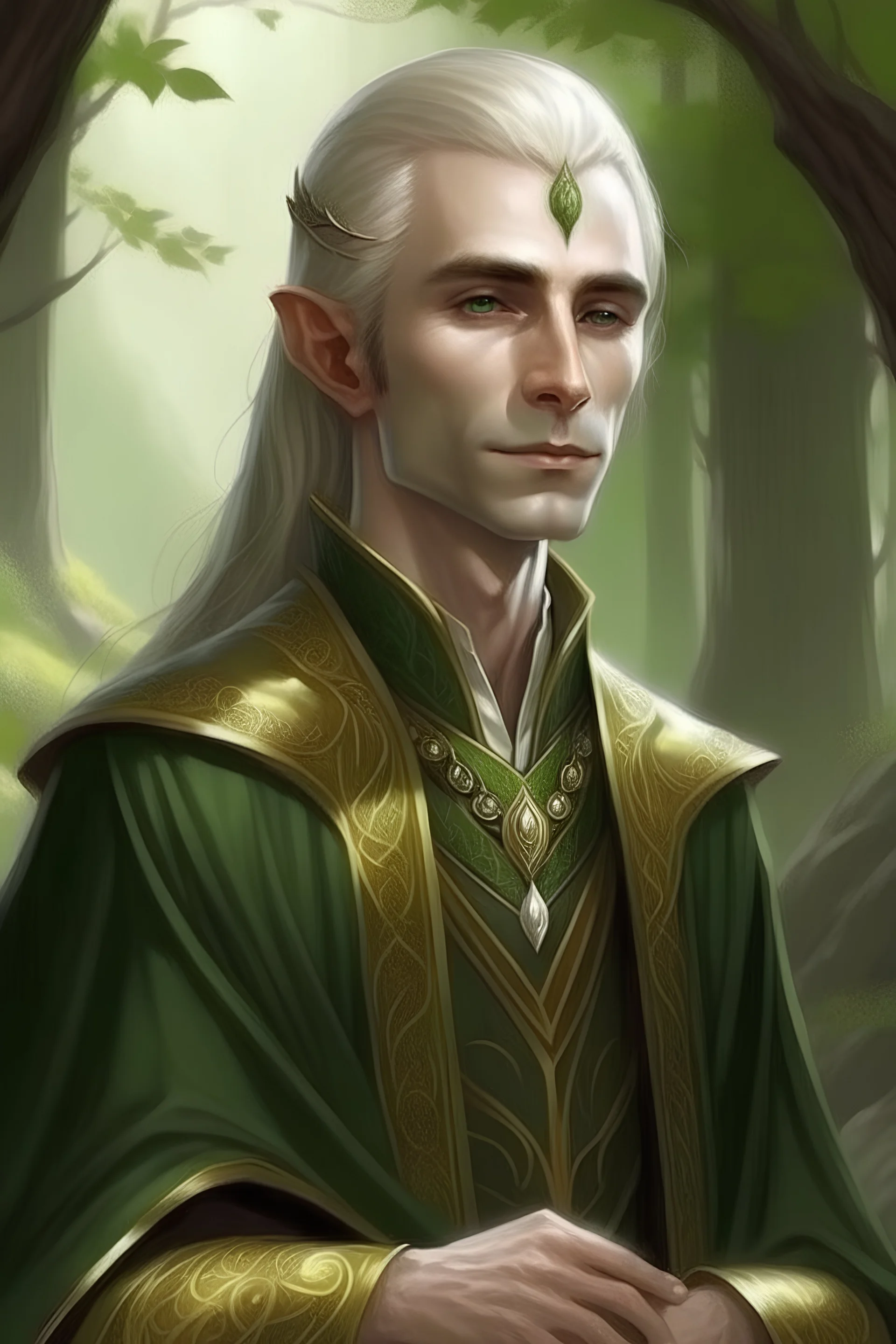 I want a picture of an elven man in the form of a wealthy prince