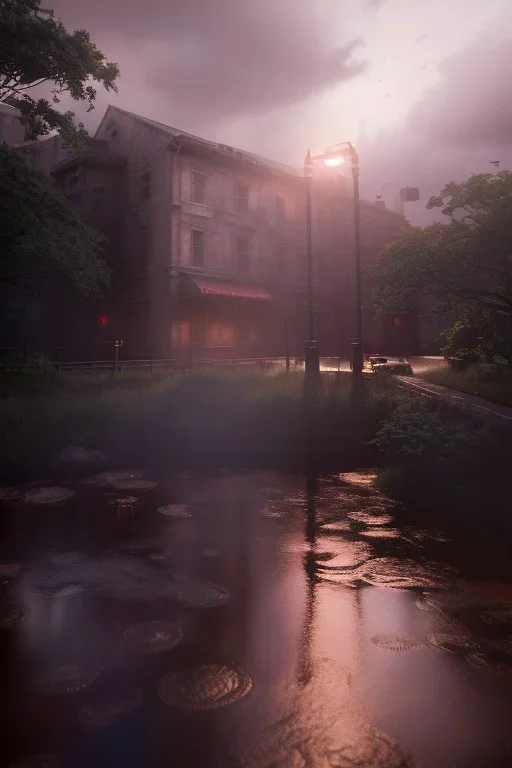 photo of a ultra realistic rain steak of lighting, dramatic light, pale sunrise, cinematic lighting, battered, low angle, trending on artstation, 4k, hyper realistic, focused, extreme details, unreal engine 5, cinematic, masterpiece, art by studio ghibli, intricate artwork by john william turner