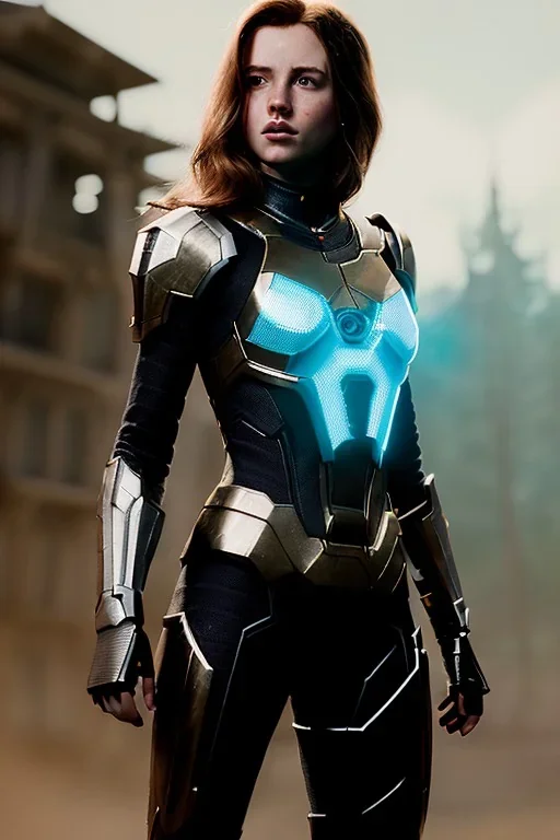 illustration, ultrarealistic, dynamic, concept art, strikingly beautiful (18 year old girl:1.2),_skimpy sci-fi armor_, Hair (long ginger:1.1), Face (freckles:1.2), body, medium breasts (light cleavage:1.2), tracing, ambient light, highres, (hyperrealistic:1.2), (perfect face:1.1), intricate (high detail:1.1) body, beautiful detailed eyes (emerald:1.3), _camera_, _pose_, plump lips ,sci-fi theme, Model hash: ddc3021b