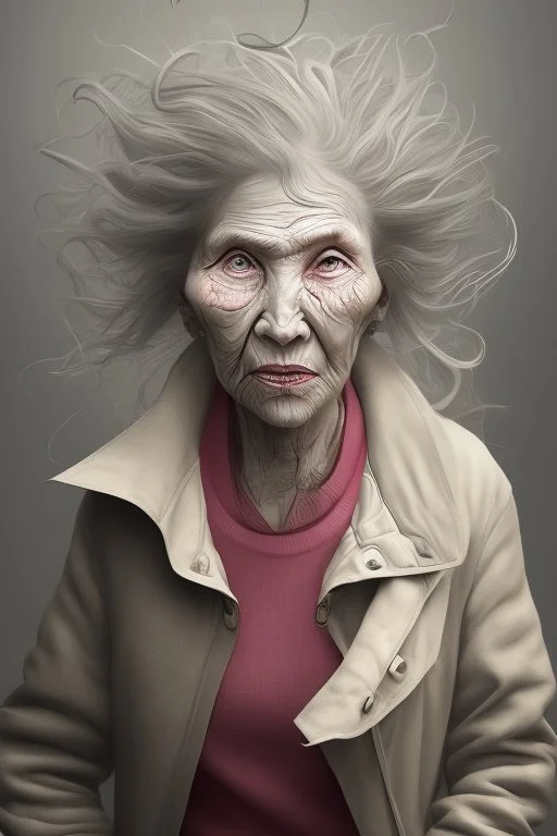 Old woman who had too many facelifts