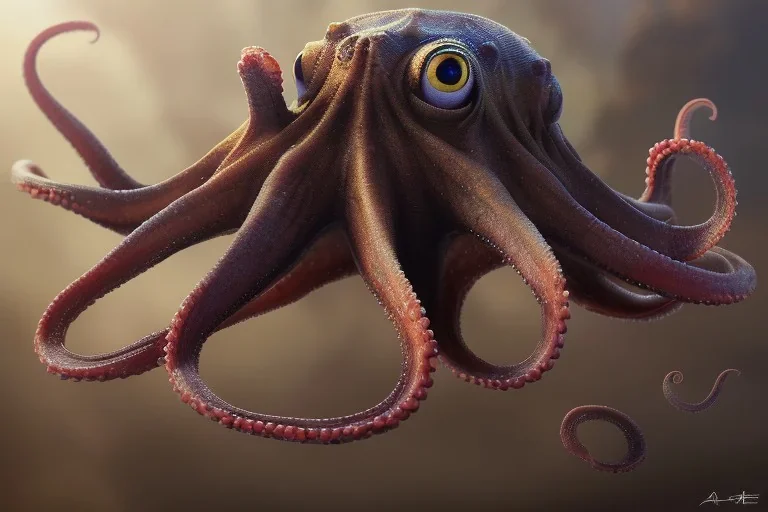 portrait painting of an octopus, ultra realistic, concept art, intricate details, extremely detailed, photorealistic, octane render, 8k, unreal engine. art by artgerm and dan mumford and alphonse mucha and studio ghibli, masterpiece, award-winning