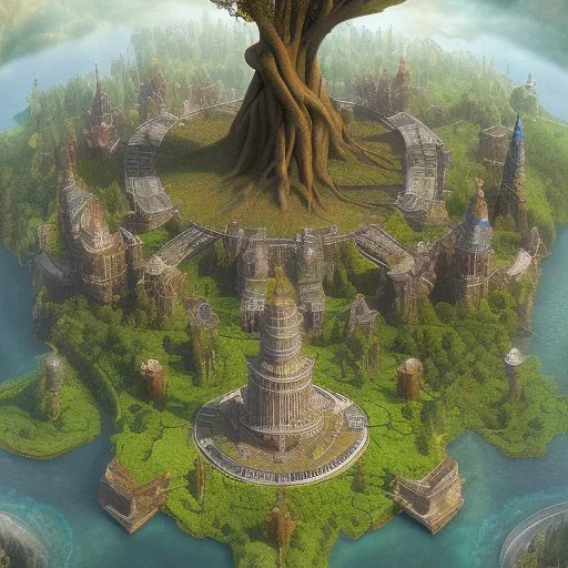 World tree with palace inthe roots