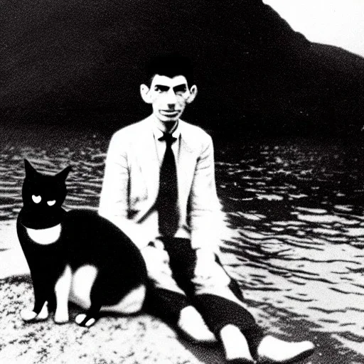 Kafka on the sea shore with cat murakami