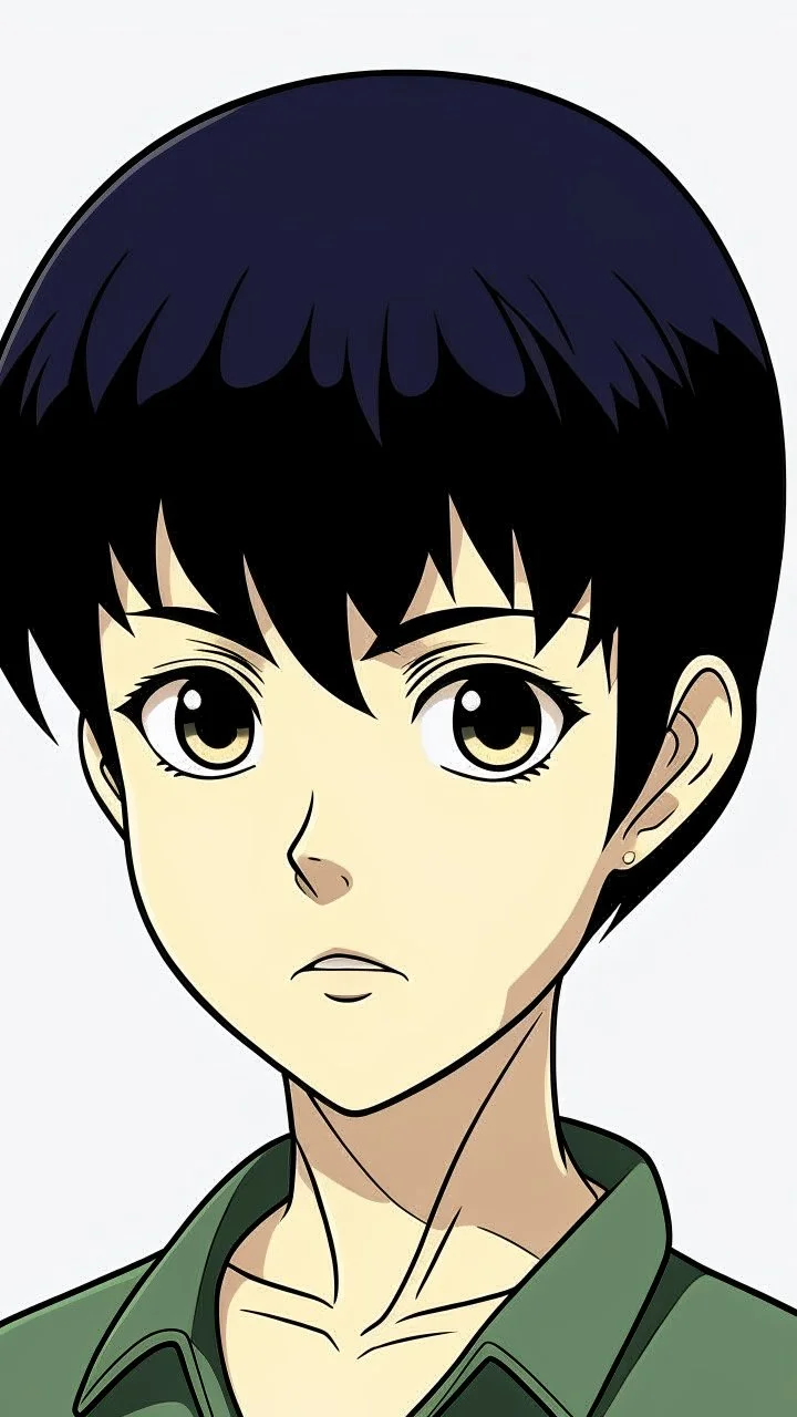 Anime character from the 90's with short black hair
