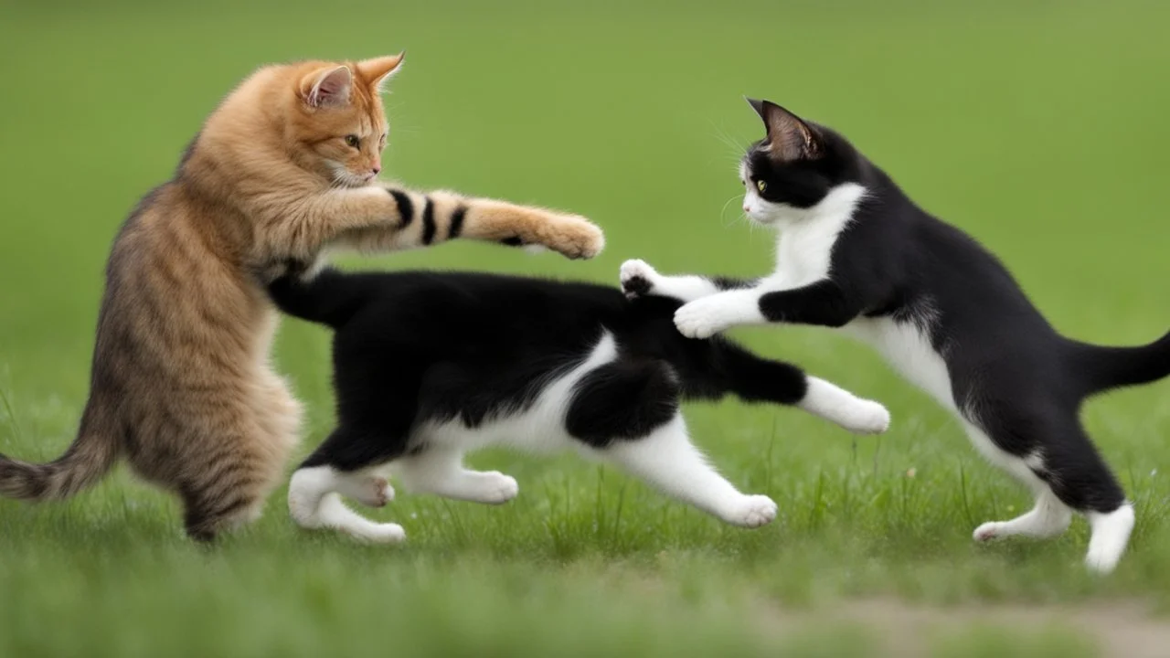 funny fighting cats