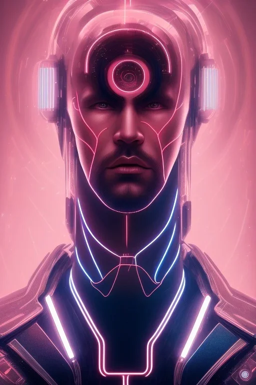 cyberpunk, head, men, portrai, tron