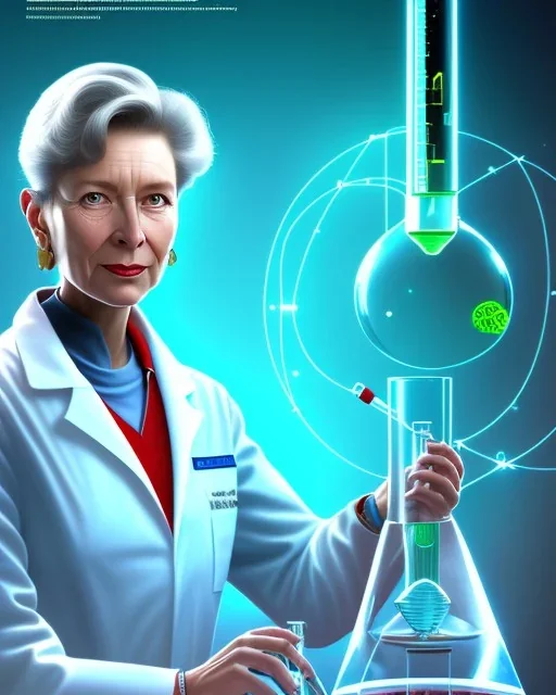 A portrait of a great female scientist from the future