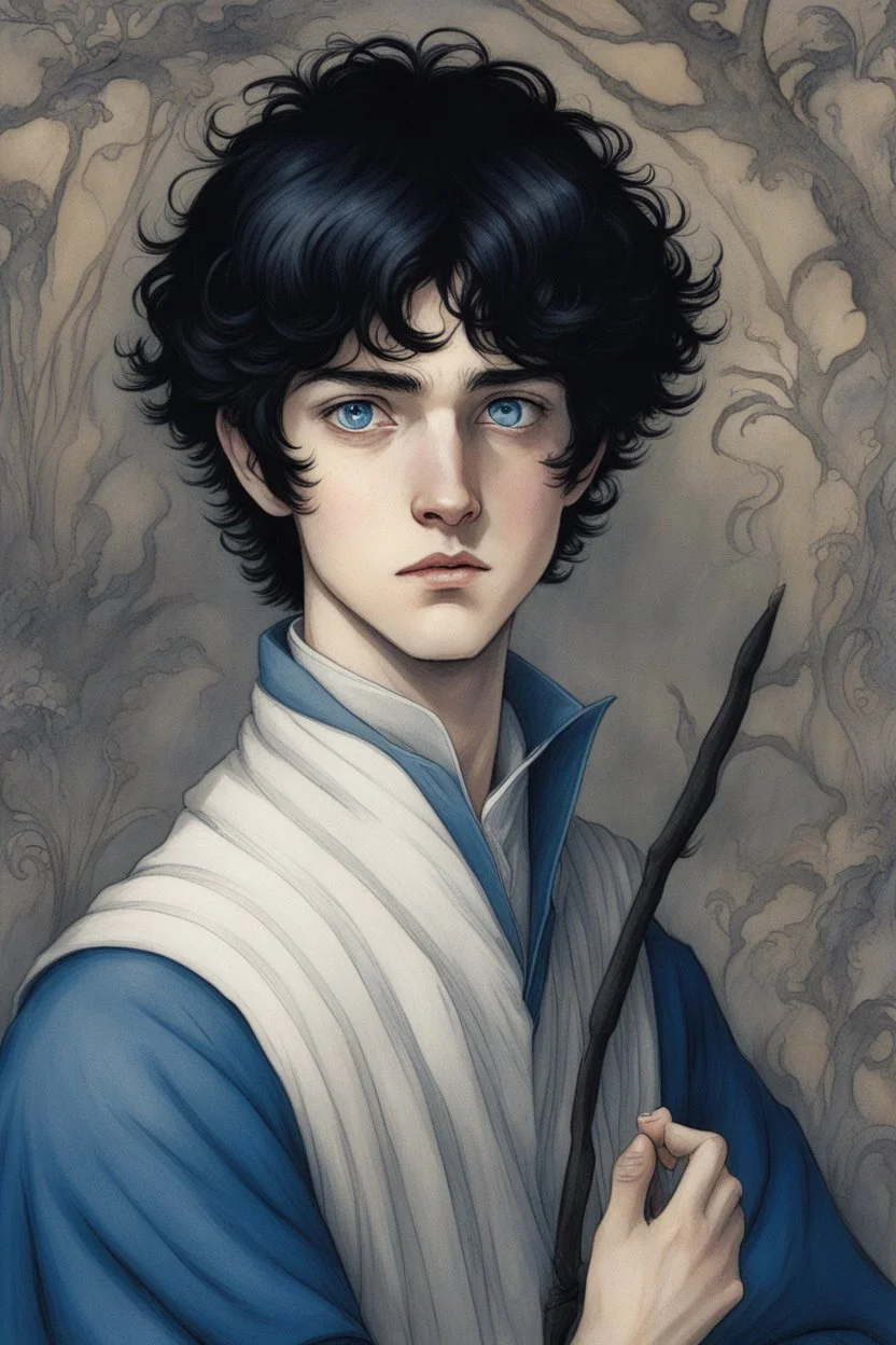 black hair freckles blue eyes young wizard beardsley