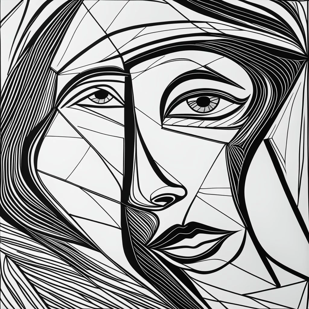 picasso lijnen abstract liggende vrouw