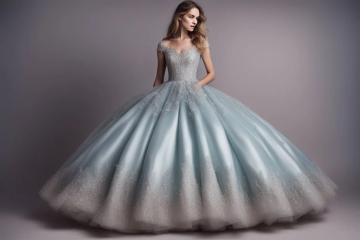 роскошное платье принцессы цветом луны