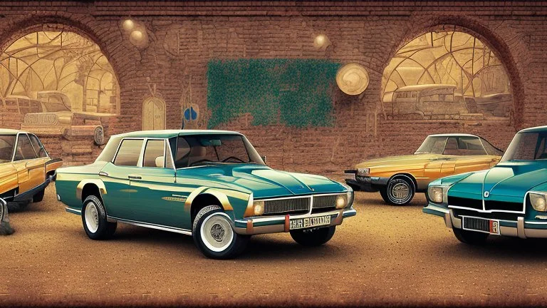 A Tesla's 'Model S Plaid' is parked, in the 'Jurassic Park' island. CINEMATIC. WIDE ANGLE LENS.