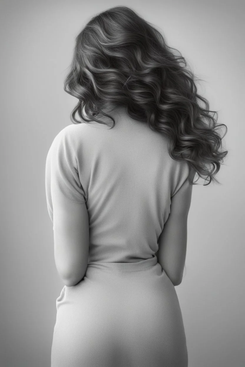 back of the girl with curvy hair