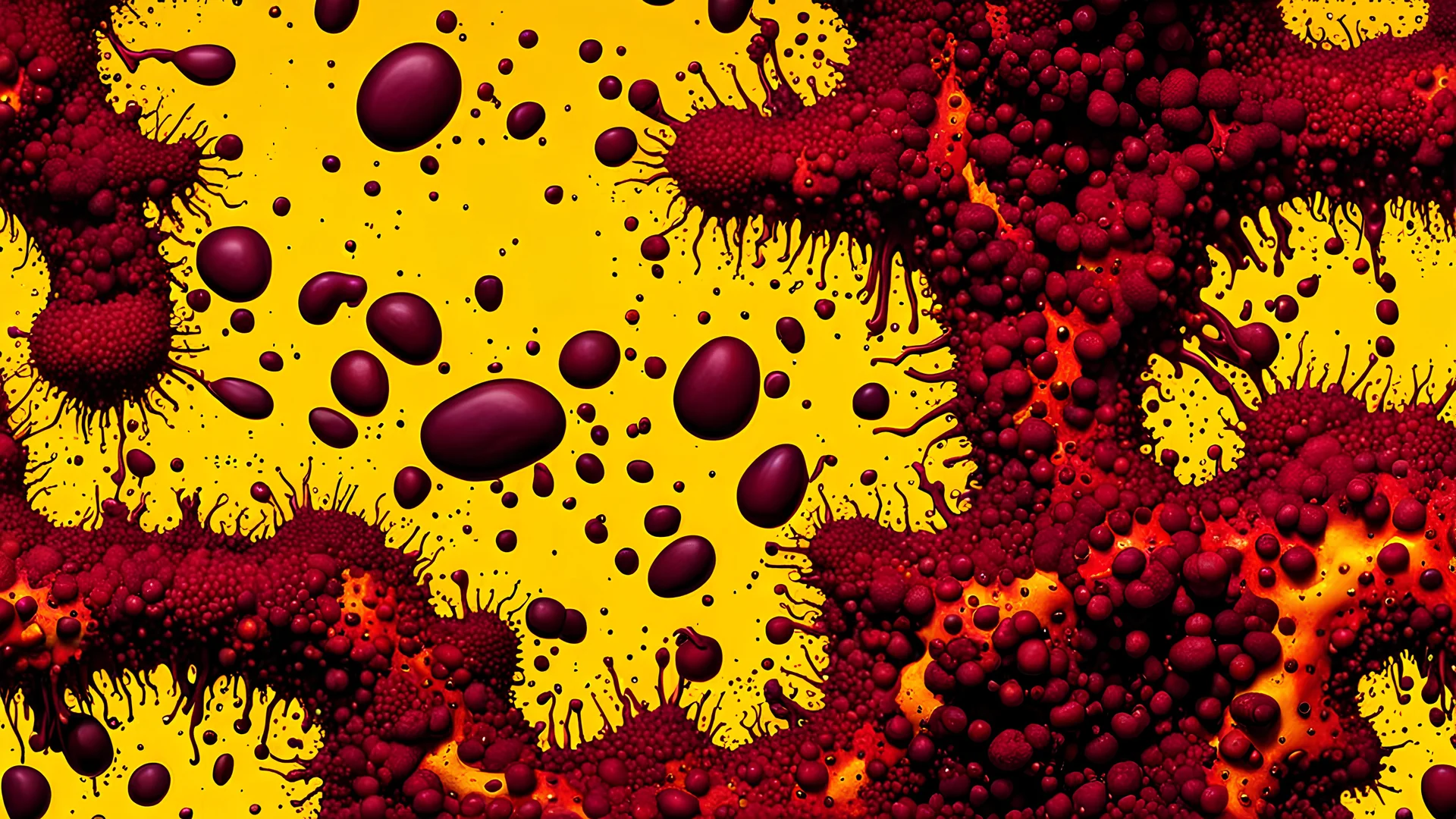 Horror Art of Abstract Porosity: Vibrant, Porous, Diseased, Yellow Pus, Bloody Scabs, Putrid, Jelly, Maggots, Texture Background Perfect for skin textures.