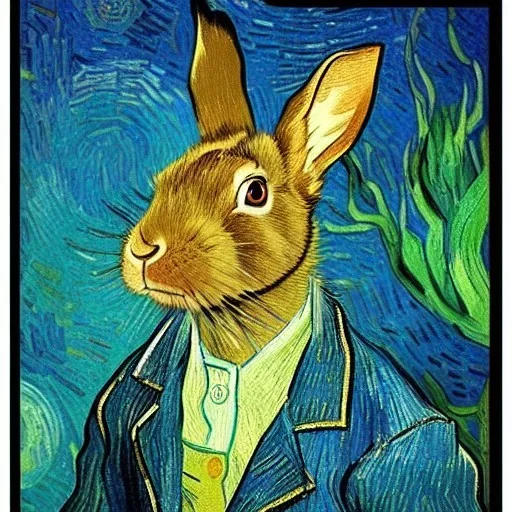 rabbit in large cage Van Gogh