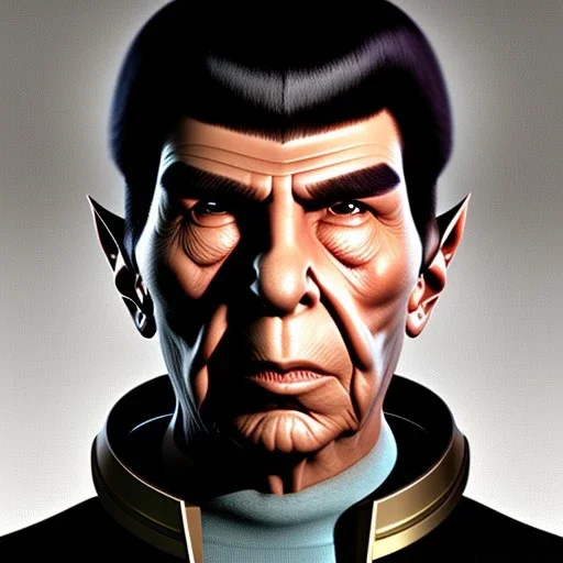 Portrait of Spock, Star Trek style, Photorealism, Full Body Shot,