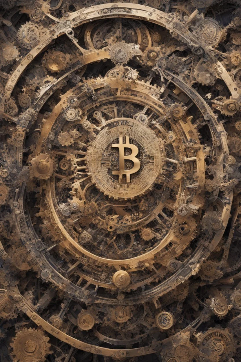 digital masterpiece depicting Bitcoin as the central piece in an intricate clockwork mechanism? The gears and cogs represent different cryptocurrencies, with Bitcoin at the heart, driving the entire system. The 8K resolution would capture the fine details of this unique portrayal, showcasing Bitcoin's integral role in the intricate machinery of the crypto world.