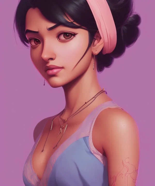 Desi woman, portrait shinkai makoto studio ghibli studio key hideaki anno sakimichan stanley artgerm lau rossdraws james jean marc simonetti elegant highly detailed digital painting artstation pixiv