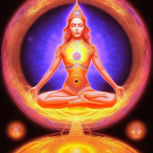 A tantrika activating her sacral chakra