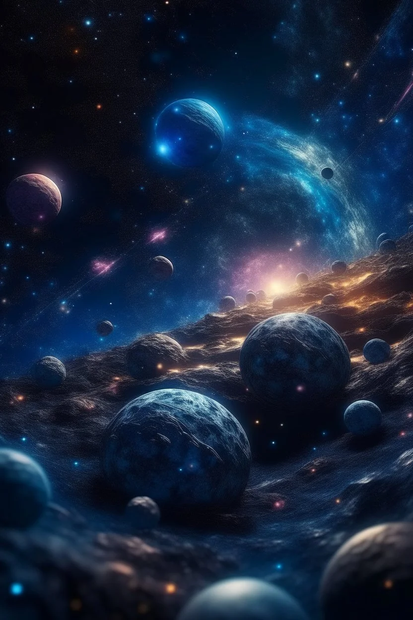 cosmic elements, such as stars and planets, which add to the fantasy-like atmosphere. The background is set against a galaxy background, adding a sense of space and adventure. The photo is taken with a high-resolution 4K camera and a 30-mm lens, allowing for a high degree of detail and clarity. The lighting is bright and even, accentuating the girl's beauty and energy. Overall, the image is a stunning and captivating depiction of the power of cosmic elements and the beauty of female spirituality