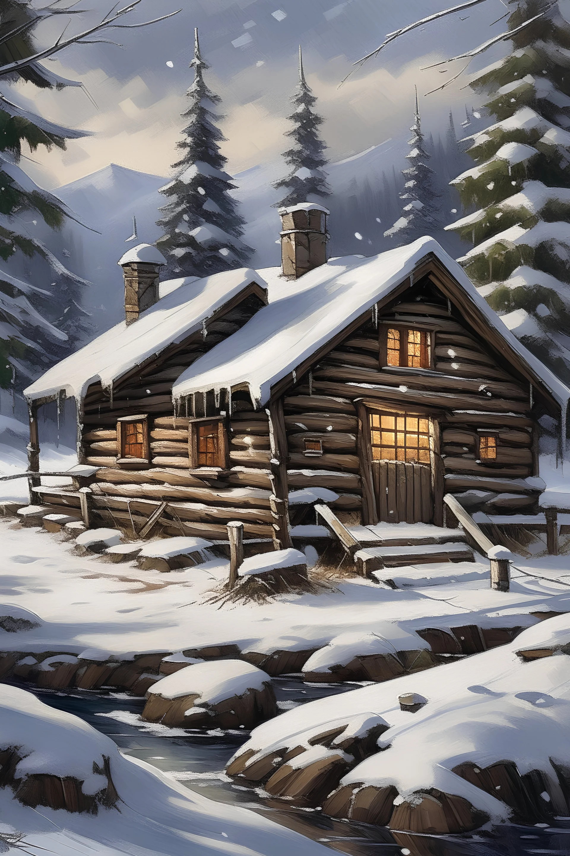 snow cabin\