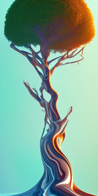 Vector tree one set illustration a beautiful digital painting of a marble tree entertwined