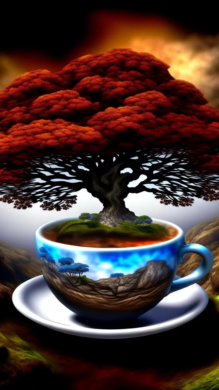 Sycamore Gap and coffee Fantasy pictures ,Fun ,Funny