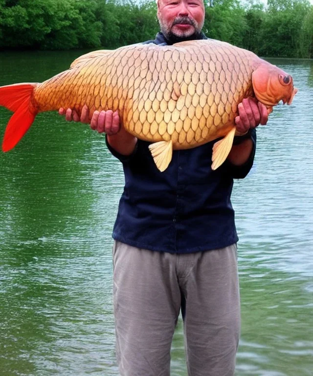 man with carp head