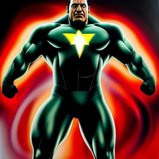 Ultra detailed fullbody Portrait in oil on canvas of Black Adam merges with ironman ,extremely detailed digital painting,extremely detailed face,crystal clear Big eyes, mystical colors ,perfectly centered image, perfect composition, rim light, beautiful lighting,masterpiece,8k, stunning scene, raytracing, anatomically correct, in the style of Wizyakuza and robert e howard and InHyuk Lee and Ohrai Noriyoshi and Simon Bisley.