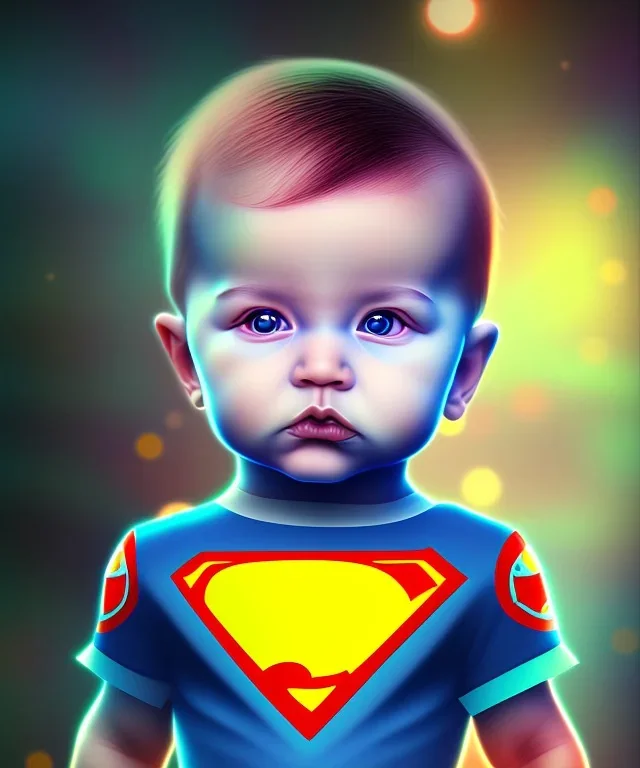 Baby superhero, full body, bokeh