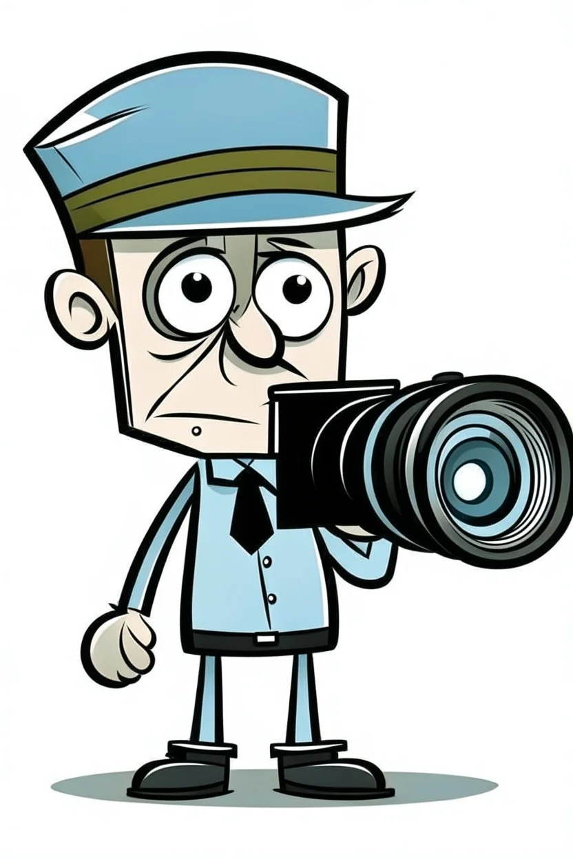 man with camera head cartoon