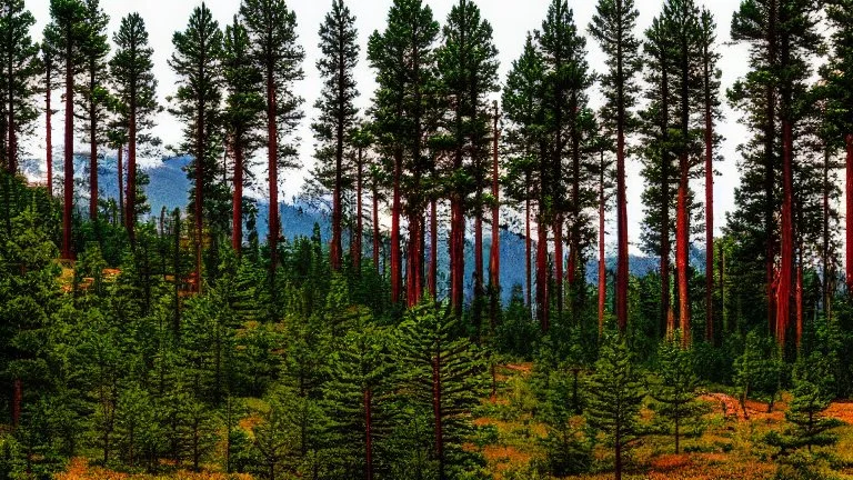 pine forest in the mountains