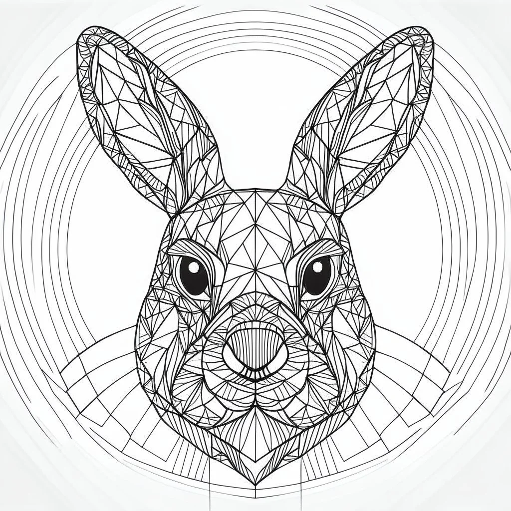 Rabbit, minimal lines, cartoon, mandala style, white back ground color, real style, realistic, minimalistic, minimal black line art, line art, crisp line art, unique coloring sheet, outlined, outline, crisp, crisp line edges, illustration, thin lines, crisp clear lines, line art, clean line art, unique, 8k, amazing, masterpiece, no colors, no dark color, no black color, avoid thick black, minimalistic line edges, pure white back ground, image character full fit to page,