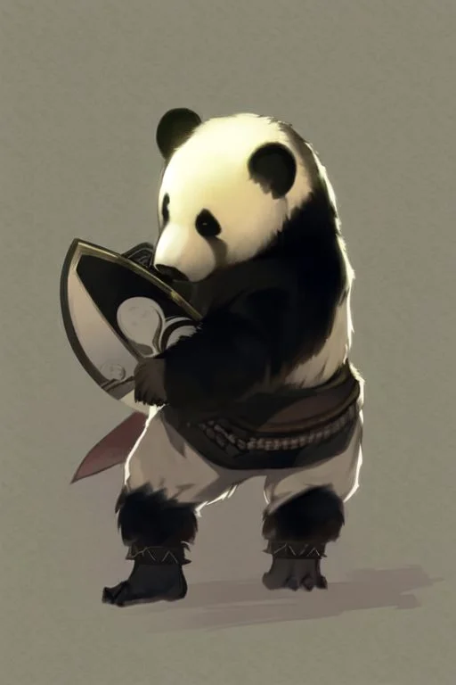 Panda in samurai armour