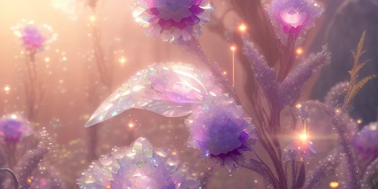 crystal subtle flower in a galactic ambiance beautiful fairy, transparent, delicate colors, in the foreground, full of details, smooth，soft light atmosphere, light effect，vaporwave colorful, concept art, smooth, extremely sharp detail, finely tuned detail, ultra high definition, 8 k, unreal engine 5, ultra sharp focus